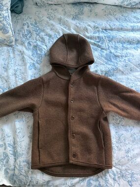 Disana Kids Brown Boiled Wool Coat